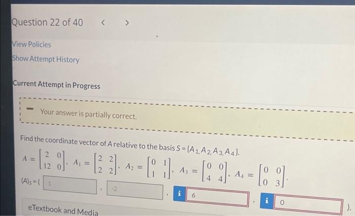 Solved Find the coordinate vector of A relative to the basis | Chegg.com