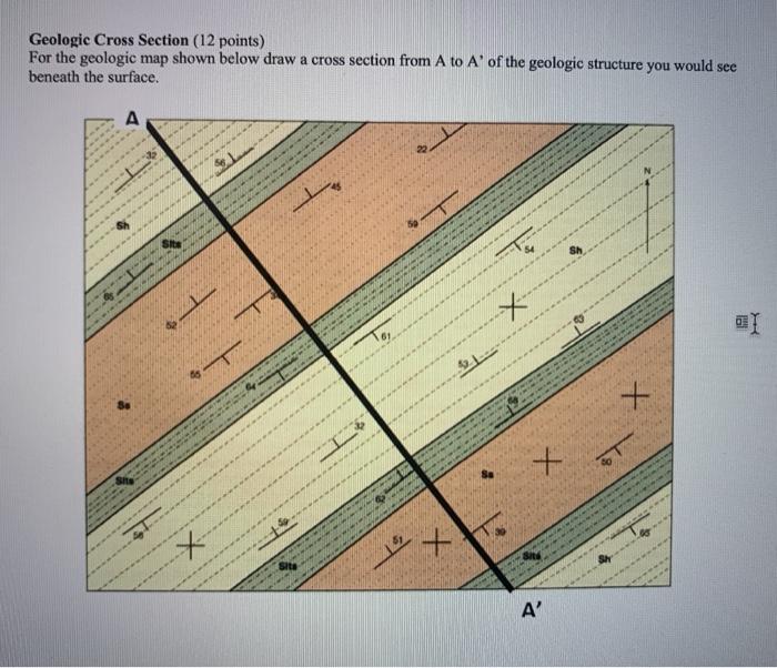 Solved Geologic Cross Section (12 points) For the geologic | Chegg.com