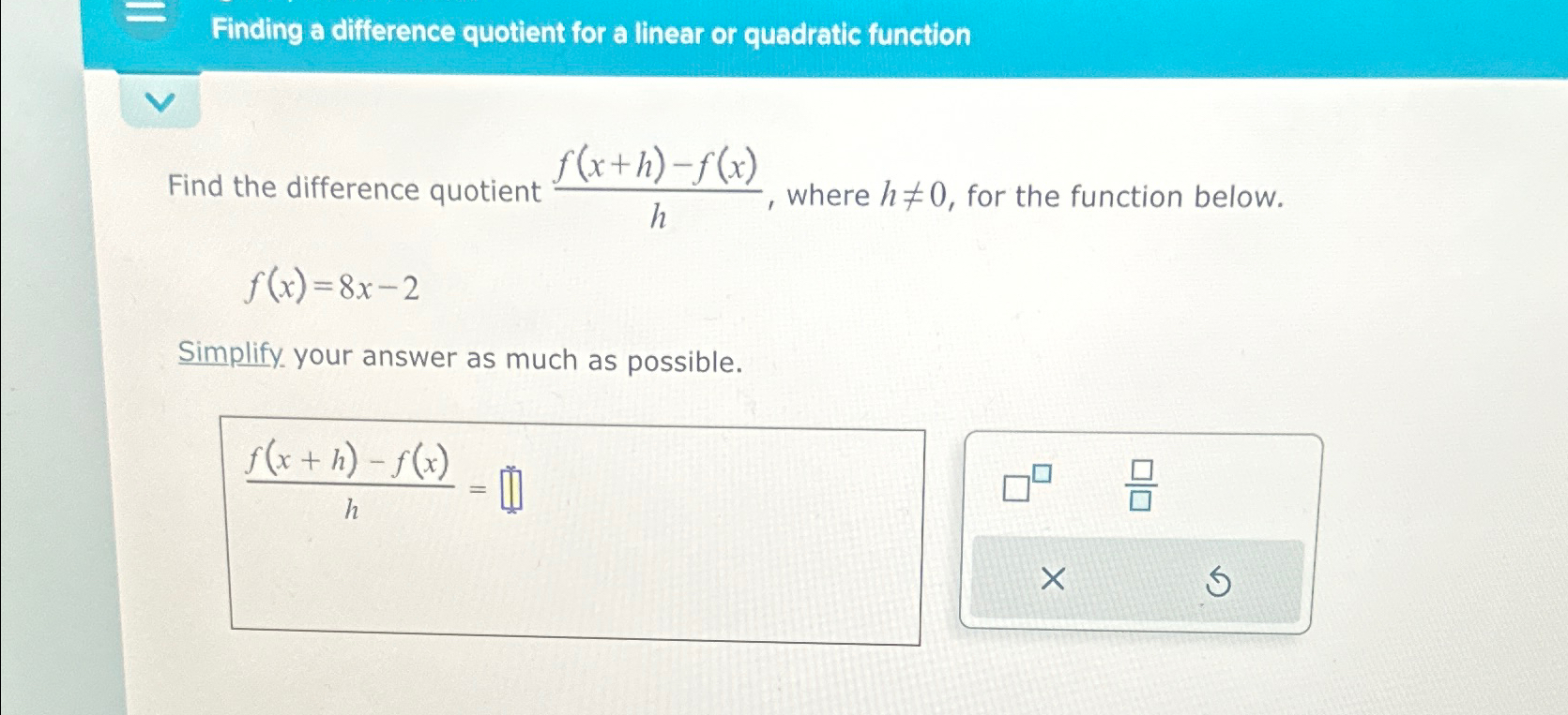 Solved finding a difference quotient for a linear or chegg