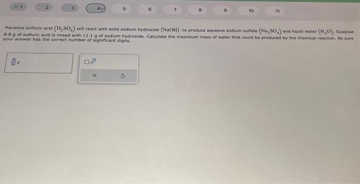 Solved 8.8 g of sulfuric acid is mixed with 11.1 g of sodium | Chegg.com