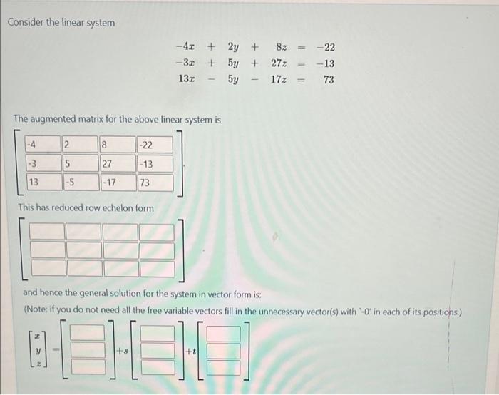 Solved Consider the linear system | Chegg.com