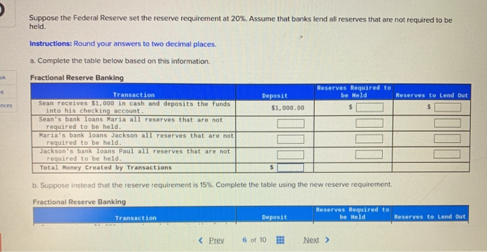 Solved Suppose The Federal Reserve Set The Reserve | Chegg.com