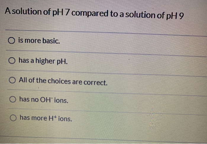 extra oh ions in a substance has a ph above 7