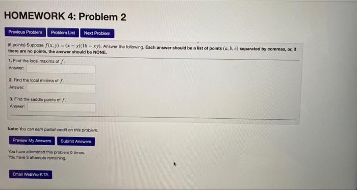 Solved 6 Points Suppose F X Y X−y 16−xy Answer The