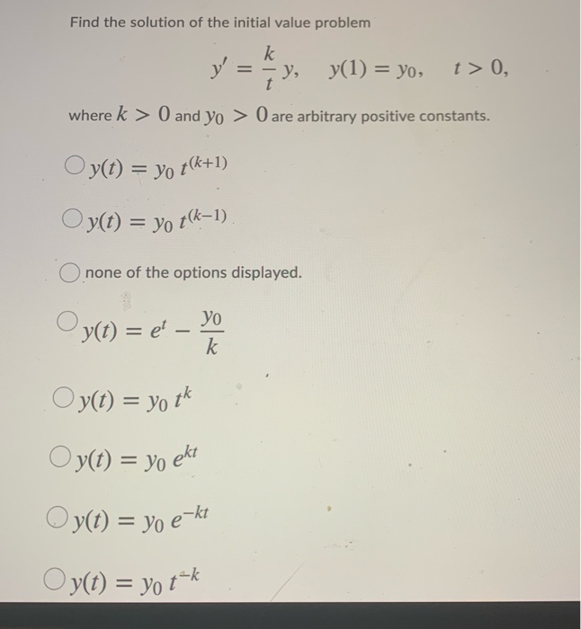 Solved Find the solution of the initial value problem k ī y, | Chegg.com