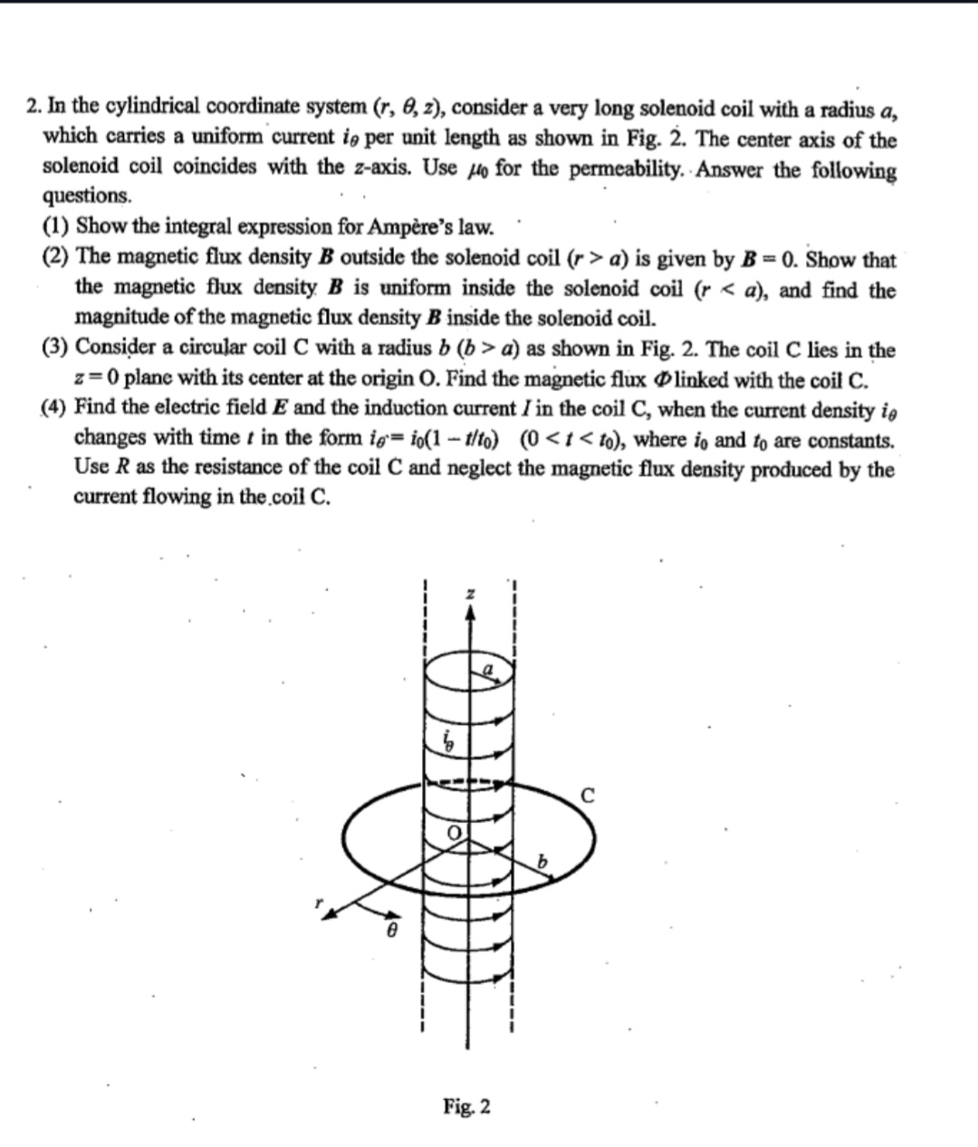 Solved In the cylindrical coordinate system ), ﻿consider a | Chegg.com