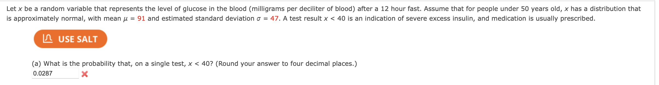 Solved (a) ﻿What is the probability that, on a single test, | Chegg.com