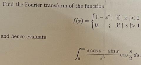 Solved Find the Fourier transform of the function | Chegg.com