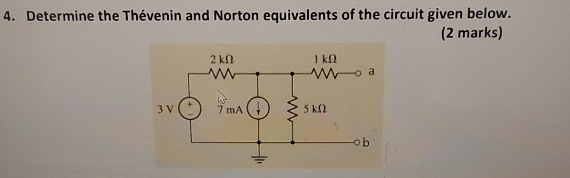 Solved Determine the Thévenin and Norton equivalents of the | Chegg.com