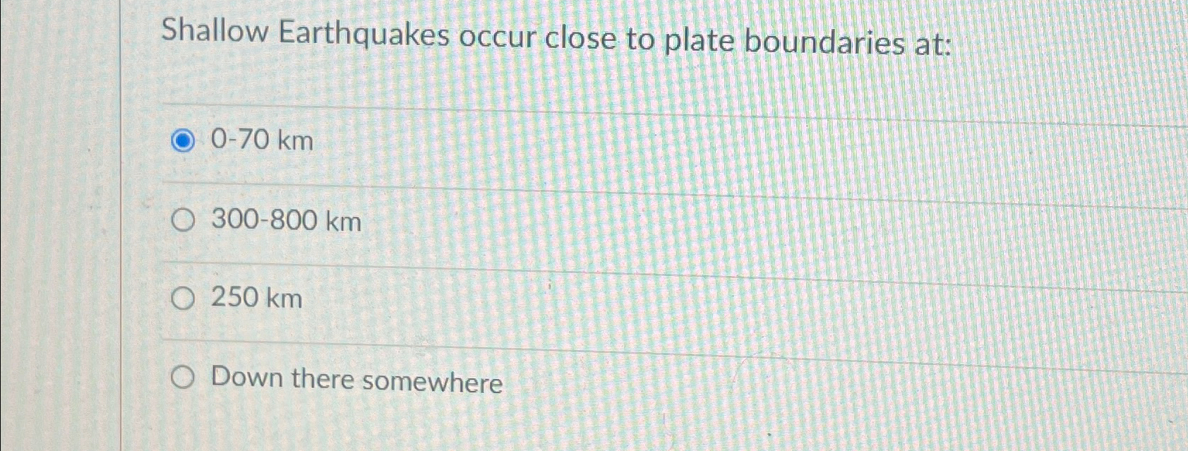 Solved Shallow Earthquakes occur close to plate boundaries | Chegg.com