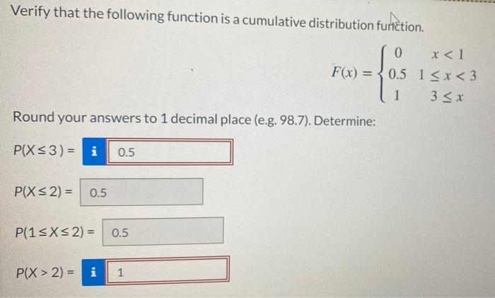 Solved Verify that the following function is a cumulative | Chegg.com