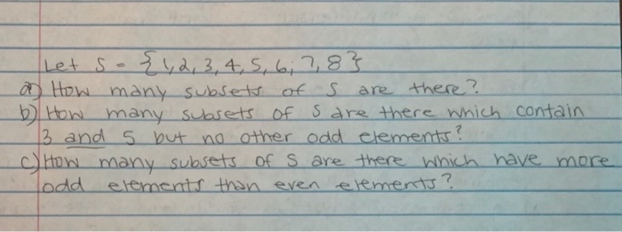 Solved Let so {1,2,3, 4, 5, 6, 7, 83 How many subsets of s | Chegg.com