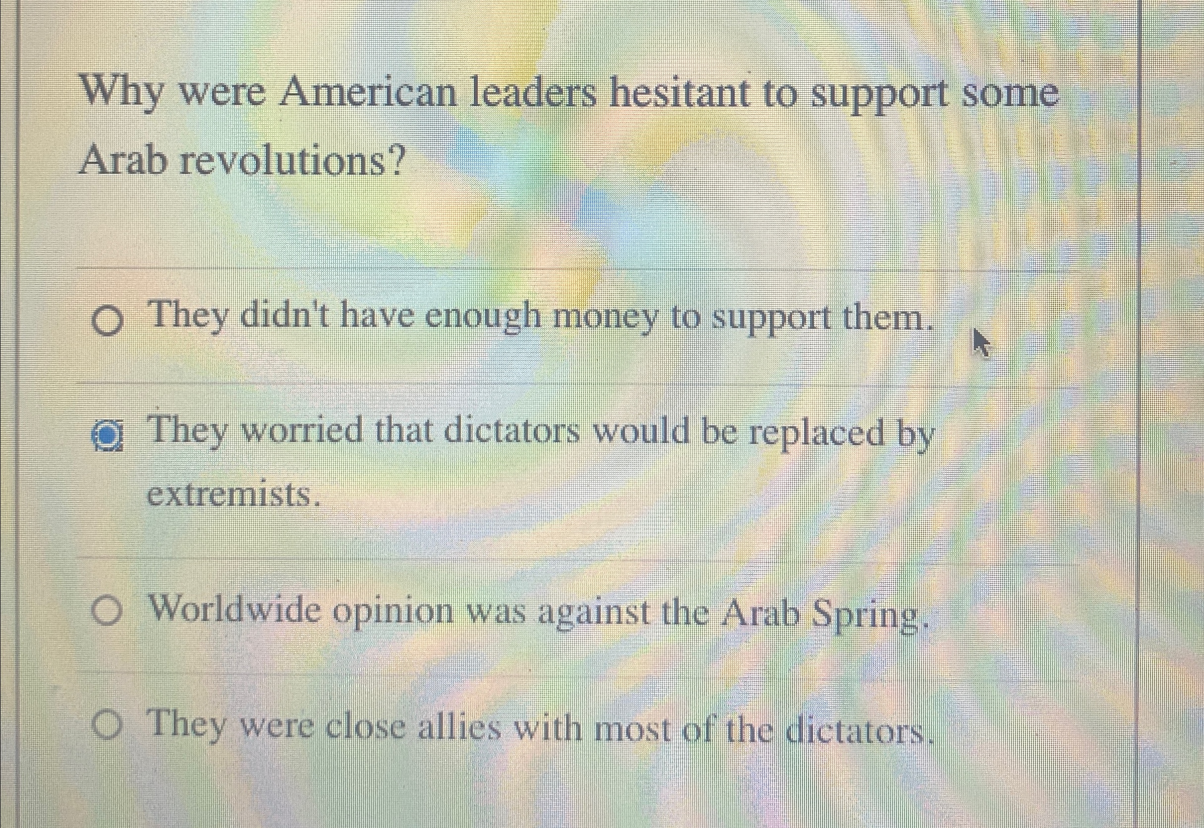 Solved Why were American leaders hesitant to support some | Chegg.com