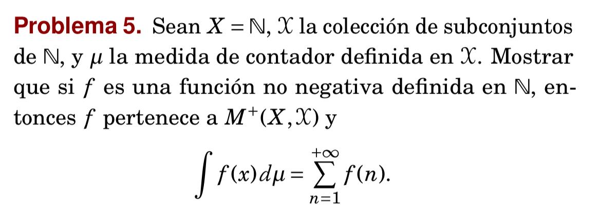 Solved Problema 5. ﻿Sean x=N,x ﻿la colección de subconjuntos | Chegg.com