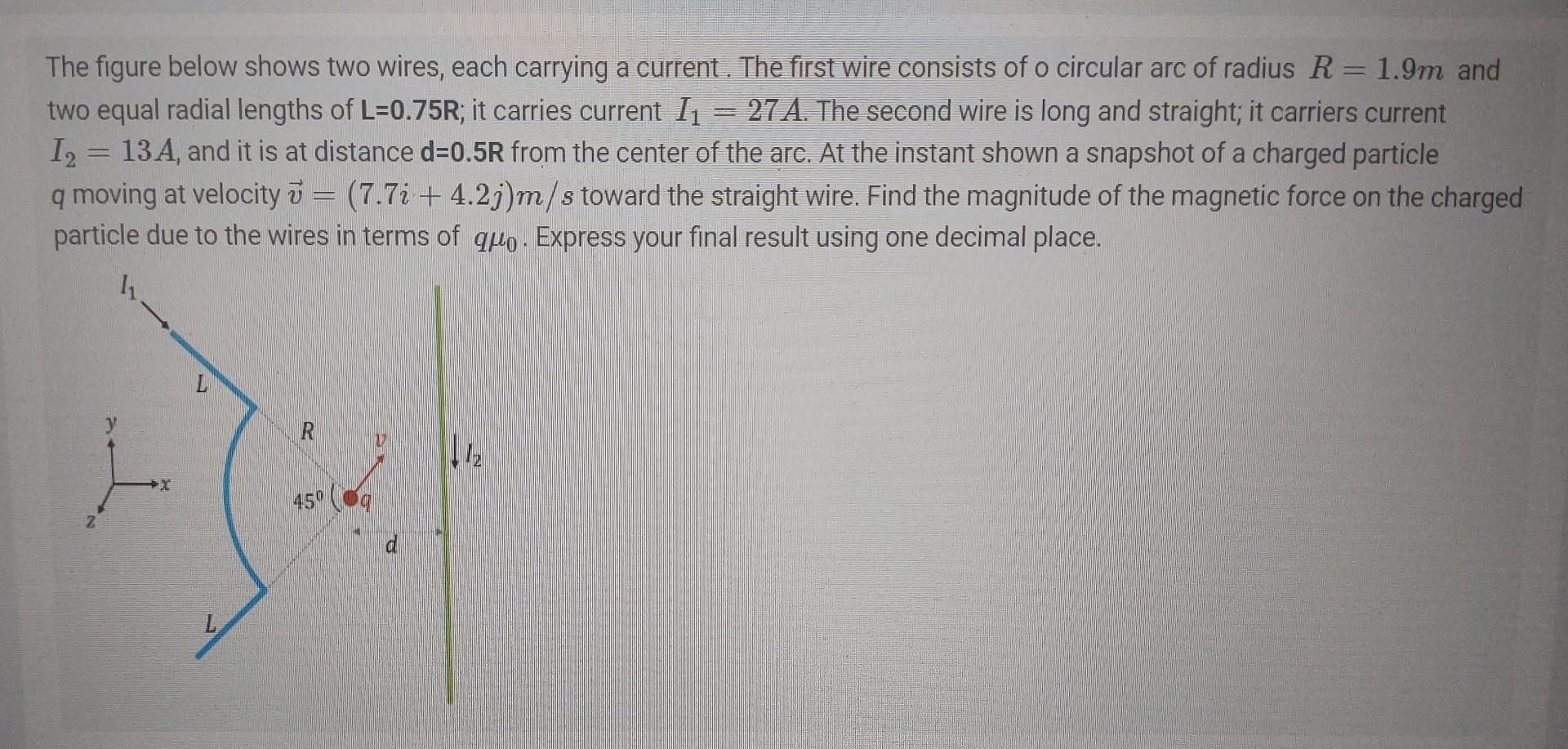 Solved The figure below shows two wires, each carrying a | Chegg.com