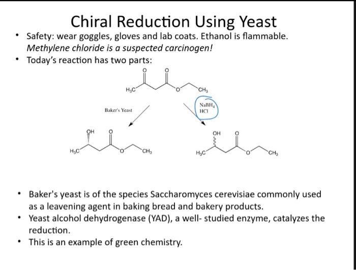 Solved Ester Reduction Addit's. Exp. 10 Yeast Reduction of