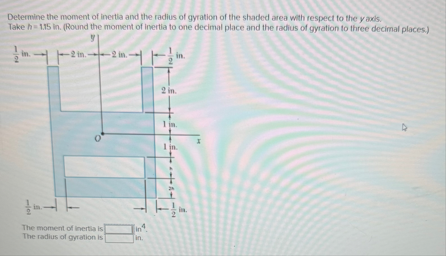 Solved Determine the moment of inertia and the radius of | Chegg.com