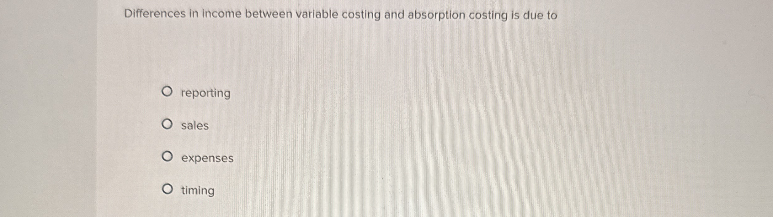 Solved Differences in between variable costing and