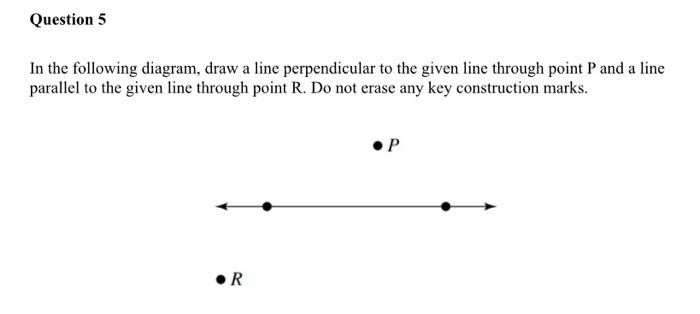 Solved In the following diagram, draw a line perpendicular | Chegg.com