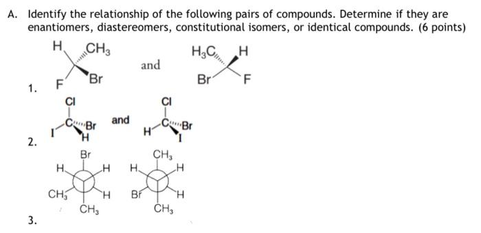 Solved חד 1. A. Identify The Relationship Of The Following | Chegg.com