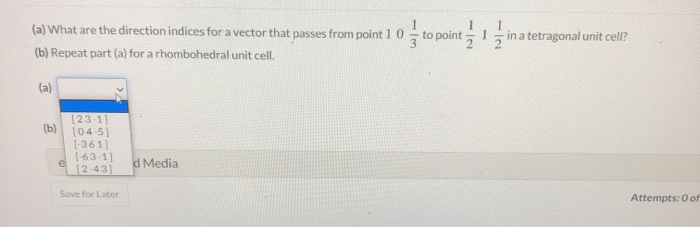 Solved (a) What are the direction indices for a vector that | Chegg.com