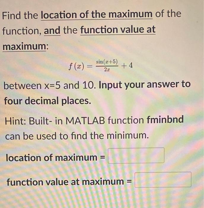 find the maximum of a function