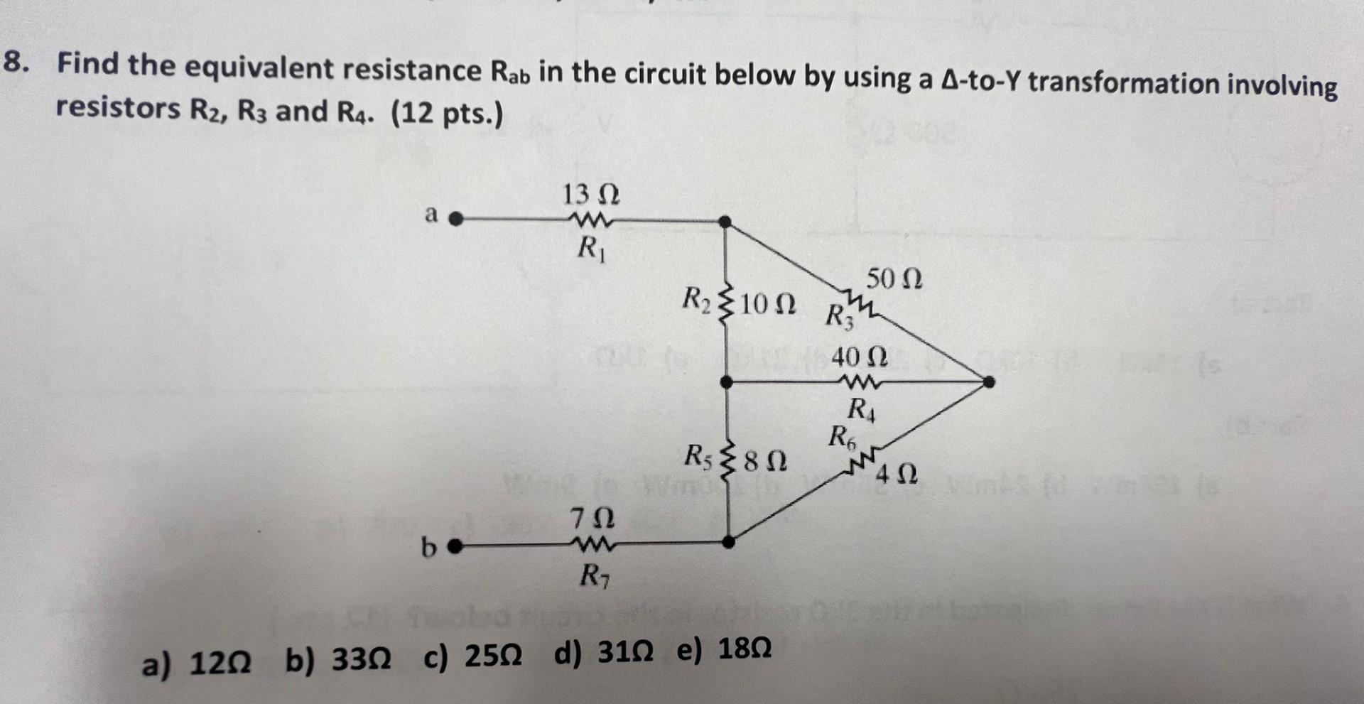 Solved Find The Equivalent Resistance Rab In The Circuit | Chegg.com