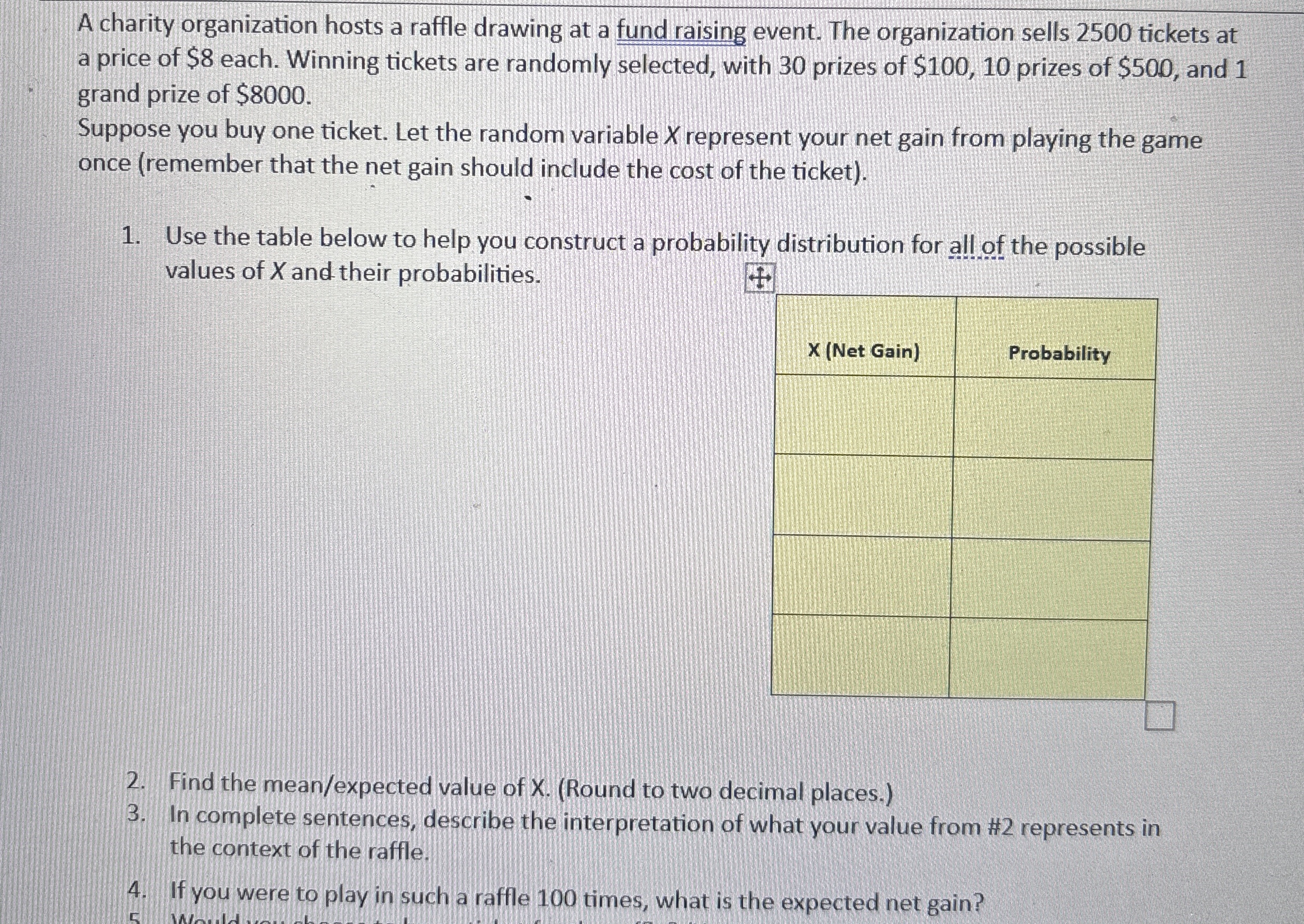 A charity organization hosts a raffle drawing at a