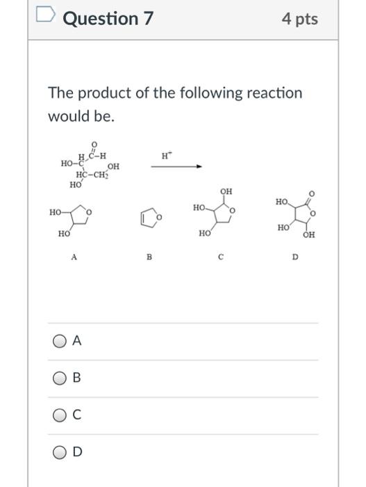 Solved Question 7 4 pts The product of the following | Chegg.com