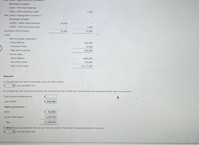 Cost informatien and FIFO Gunnison Company had the