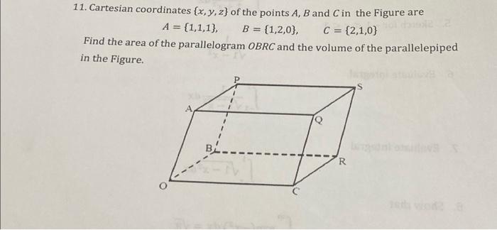 Solved Cartesian coordinates {x, y, z} of the points A, B | Chegg.com