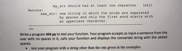 Solved in python with a functions.py and a testing.py file | Chegg.com