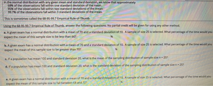 Solved In the normal distribution with any given mean and | Chegg.com
