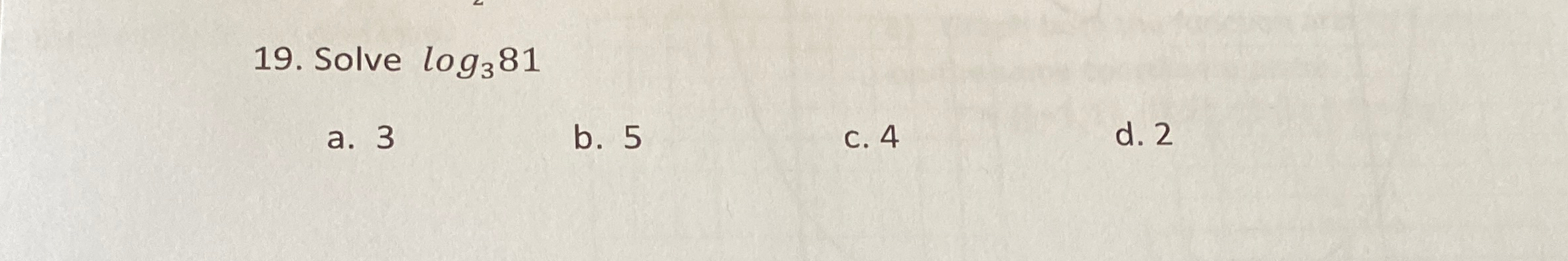 Solved Solve log381a. 3b. 5c. 4d. 2 | Chegg.com