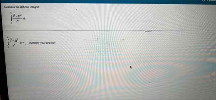 Solved Evaluate the definite integral 3 d = (Simplify your | Chegg.com