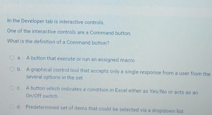 Solved In the Developer tab is interactive controls:One of | Chegg.com