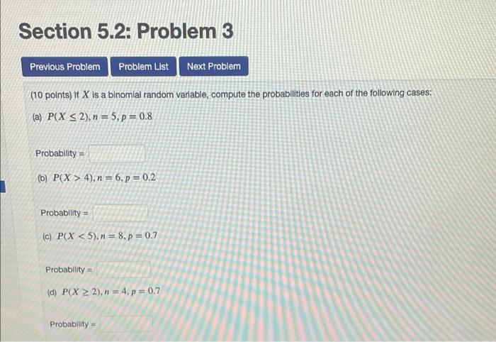 Solved Section 5.2: Problem 3 Previous Problem Problem List | Chegg.com
