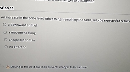 Solved An increase in the price level, other things | Chegg.com