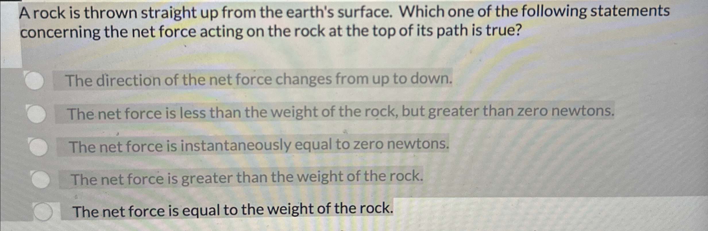 Solved A rock is thrown straight up from the earth's | Chegg.com