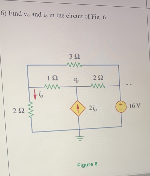 Solved 6) Find v, and i, in the circuit of Fig. 6 3 Ω 2 Ω 1Ω | Chegg.com