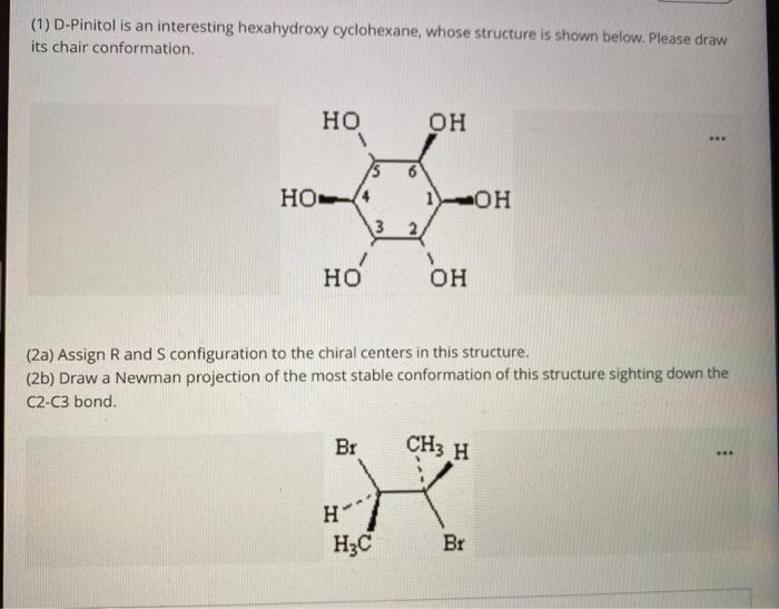 Solved (1) D-Pinitol is an interesting hexahydroxy | Chegg.com