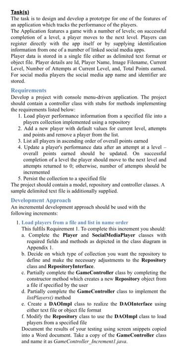 Task(s) The task is to design and develop a prototype | Chegg.com