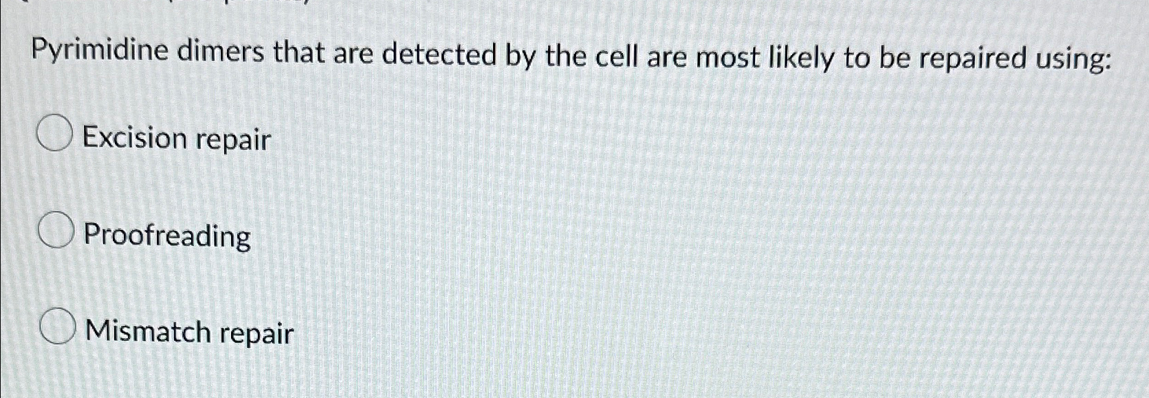 Solved Pyrimidine dimers that are detected by the cell are | Chegg.com