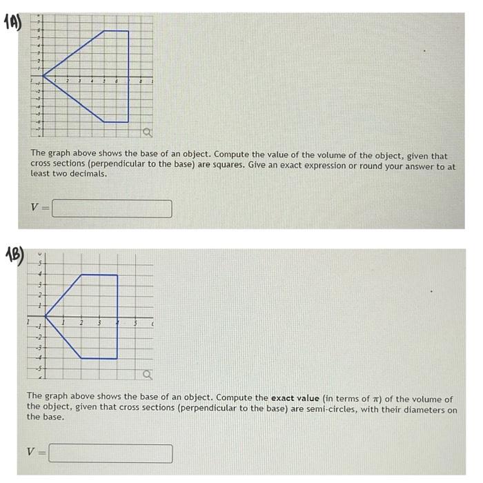 Solved The graph above shows the base of an object. Compute | Chegg.com