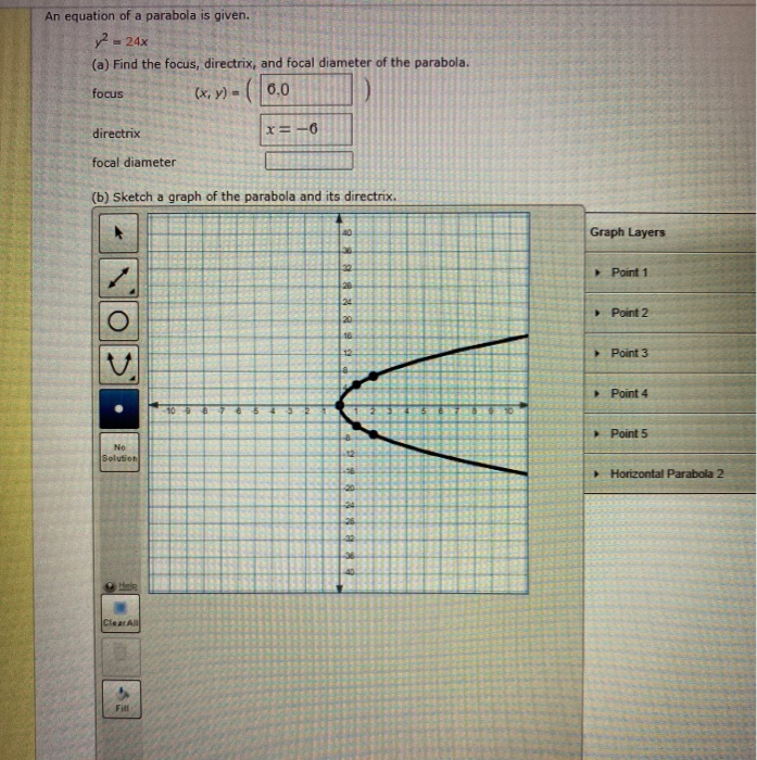 Solved An Equation Of A Parabola Is Given Y2 24x A Find Chegg Com