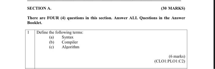 Solved SECTION A. (30 MARKS) There Are FOUR (4) Questions In | Chegg ...