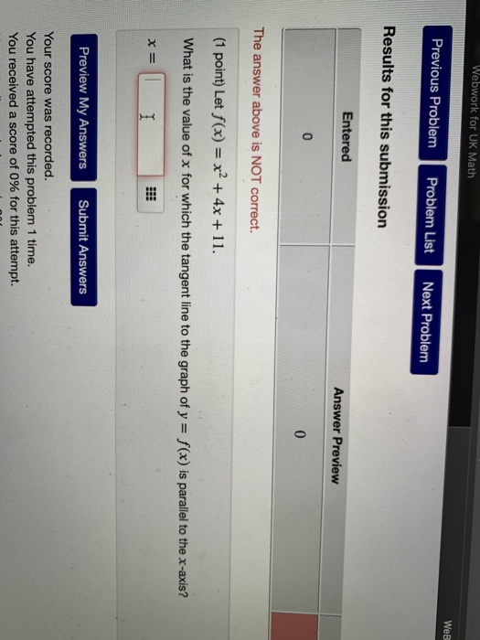 Solved Webwork for UK Math WeB Previous Problem Problem List | Chegg.com
