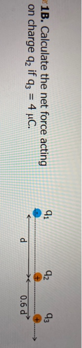 Solved 91 92 93 1B. Calculate the net force acting on charge | Chegg.com