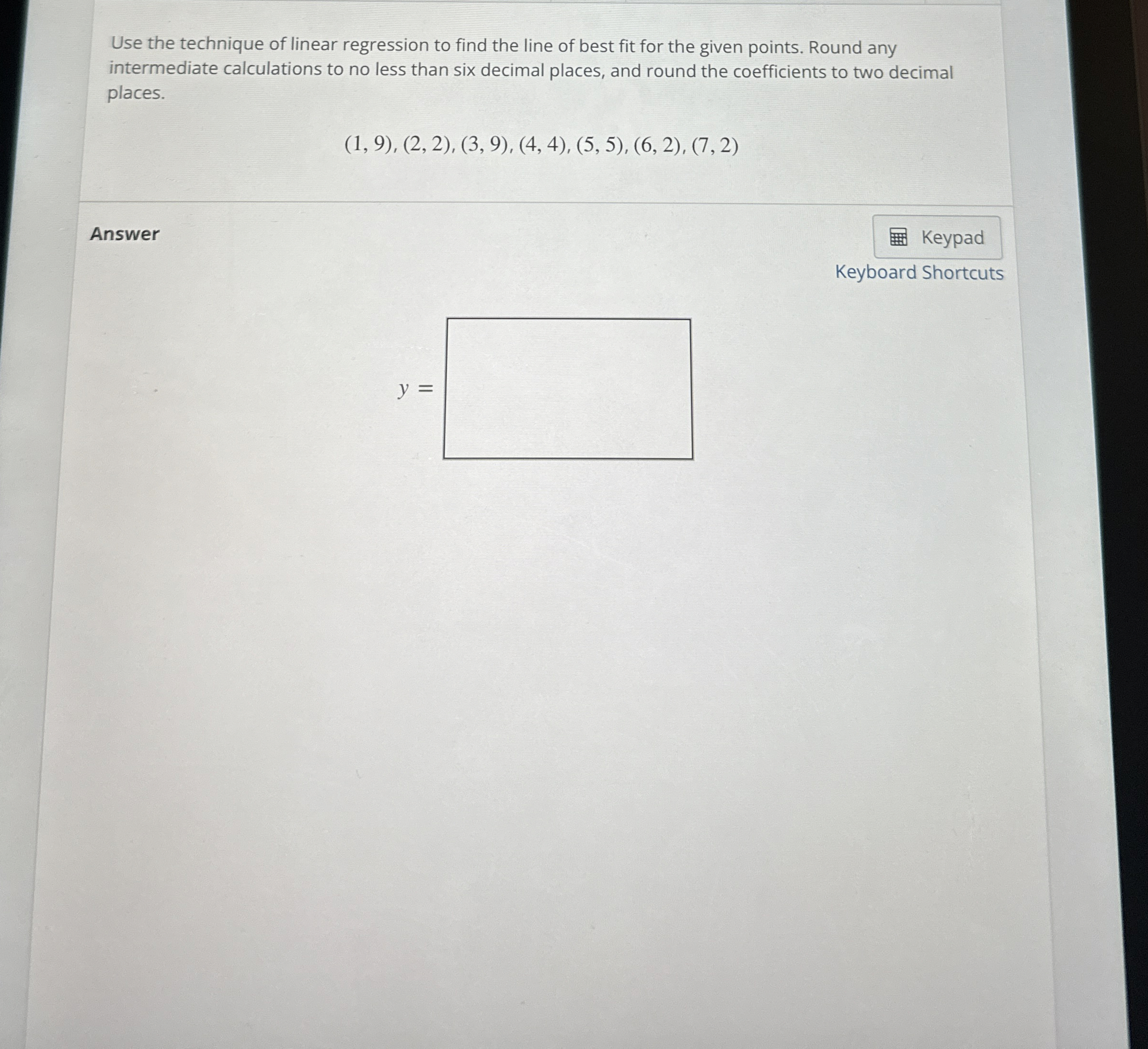 Solved Use the technique of linear regression to find the | Chegg.com