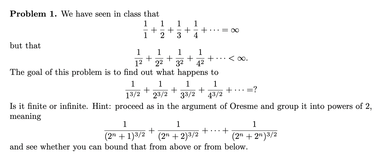 Solved Problem 1. We ﻿have seen in ﻿class | Chegg.com
